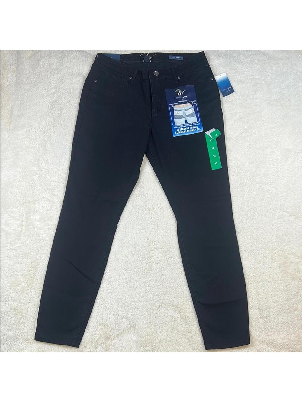 Miracle Body Jeans Divine Skinny Black Modern Fit Jeans NWT Stretch Slim Size 12